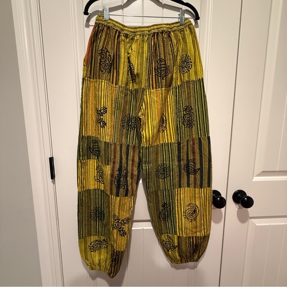 NEW CottonPatchwork Boho Harem Jogger Pants - Picture 10 of 13
